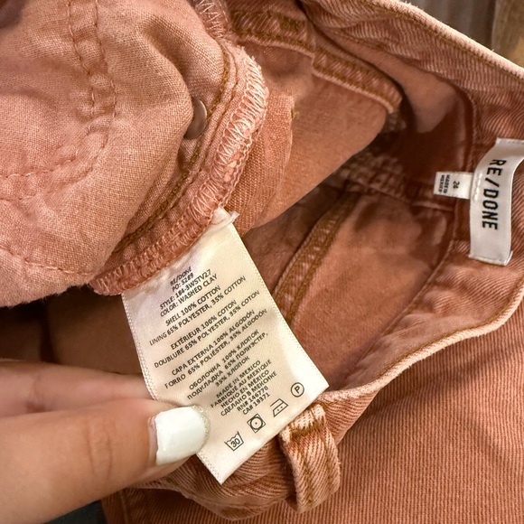 RE/DONE 70s High Rise Stove Pipe Straight Leg Jeans Red Burnt Orange size 24 - Picture 12 of 15